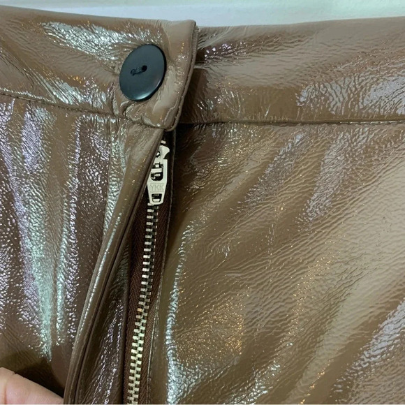 ALIX NYC Faux Patent Leather Loring Pant Acorn Size 6 NWT - Picture 8 of 11